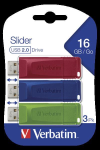 VERBATIM MEMORY USB 16GB SLIDER TRIPACK